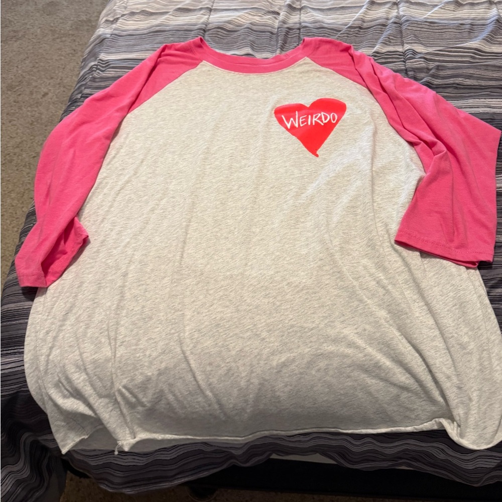 Pink and Gray Long Sleeve Tee Casual Comfort